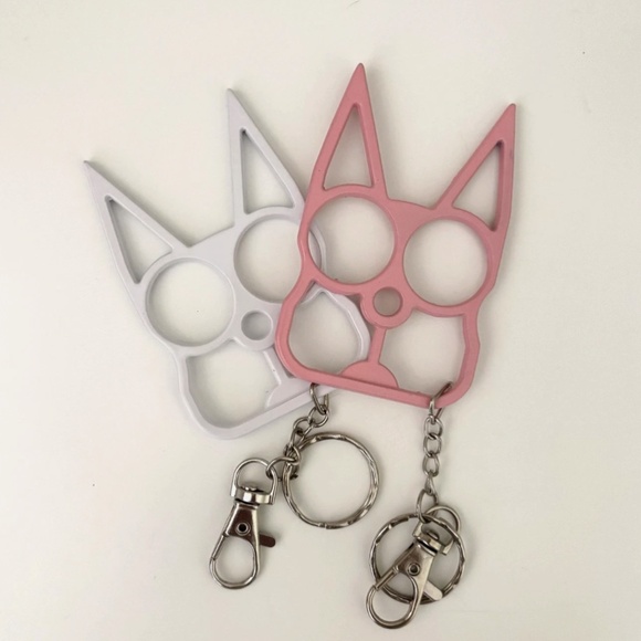 Cat Ears Metal Knuckle Protection! 2, Personal Safety Keychains, Self Defense - Picture 1 of 1